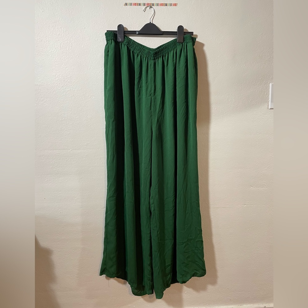 Green ModCloth Wide Leg Lined pants